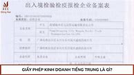 Giấy Phép Xuất Khẩu Tiếng Trung Là Gì